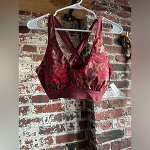 Size L Offline Red Leopard Print Sports Bra